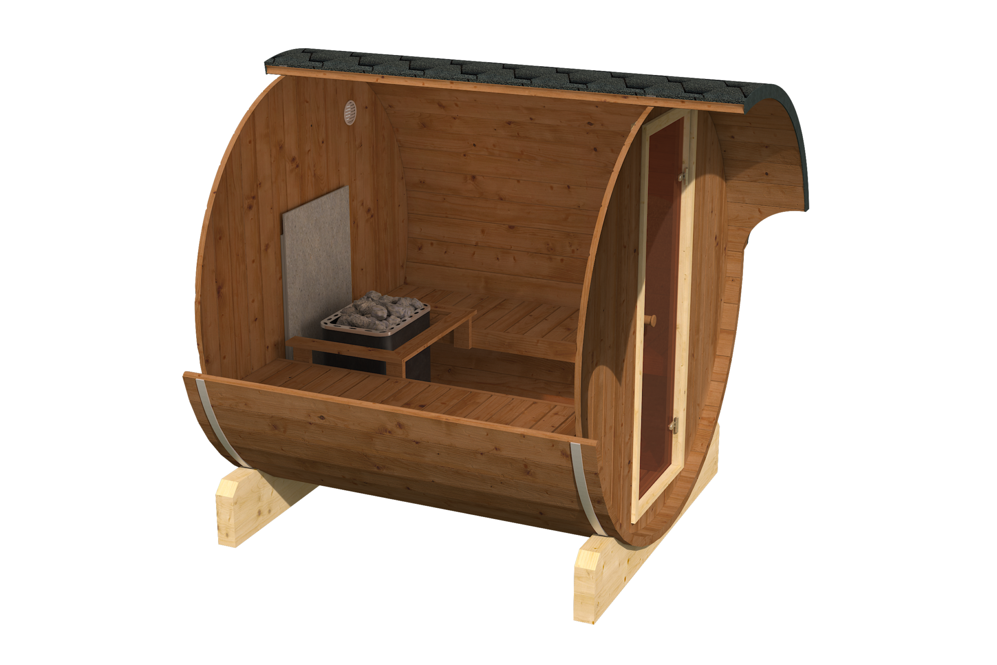 Barrel Sauna 230 America Capra Barrel Saunas, bath tubs, playhouses